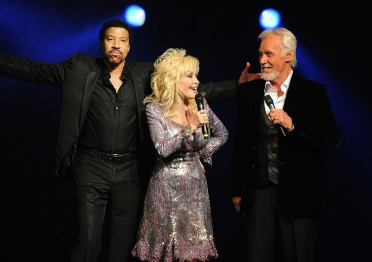 Kenny Rogers, pictured with Lionel Richie, came to prominence through his collaboration with Dolly Parton