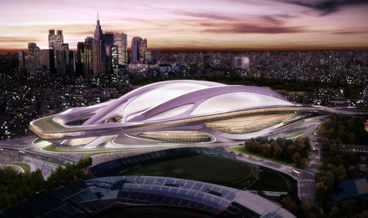 An artist's impression of the original design for the Tokyo 2020 Olympic Stadium, which was scrapped after costs spiralled