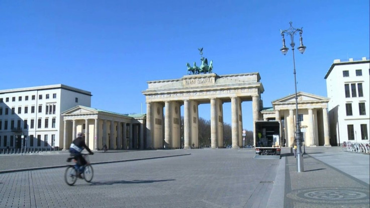 Berlin's Brandenburg Gate almost empty as Germany tightens measures over coronavirus spread