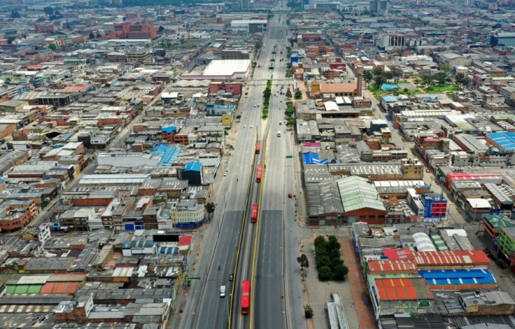 The streets of the Colombian capital Bogota were empty on the first day of lockdown to prevent the spread of the COVID-19 virus