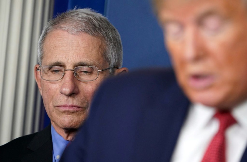 The small studies carried out so far amount to "anecdotal" evidence, said Anthony Fauci, head of infectious diseases at the US National Institutes of Health - here with President Donald Trump