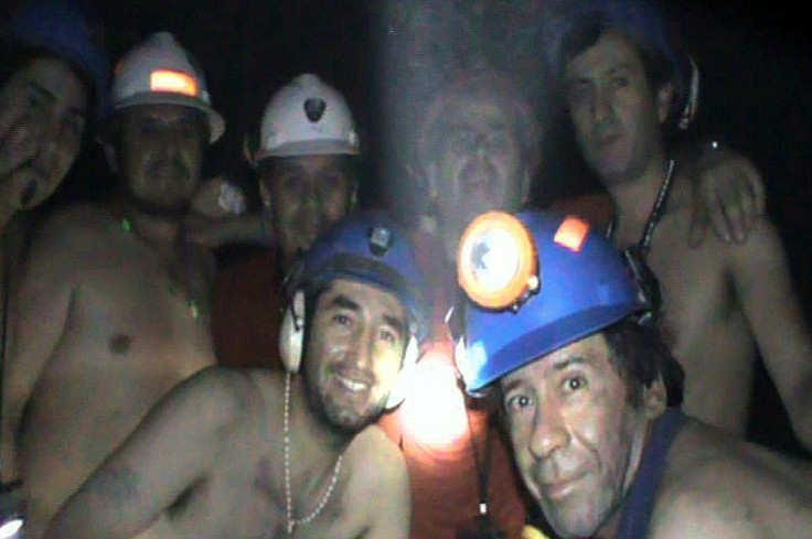 Trapped Chilean miners pose inside the San Jose Mine near Copiapo, 800 km north of Santiago, Chile in this file photo taken on September 17, 2010