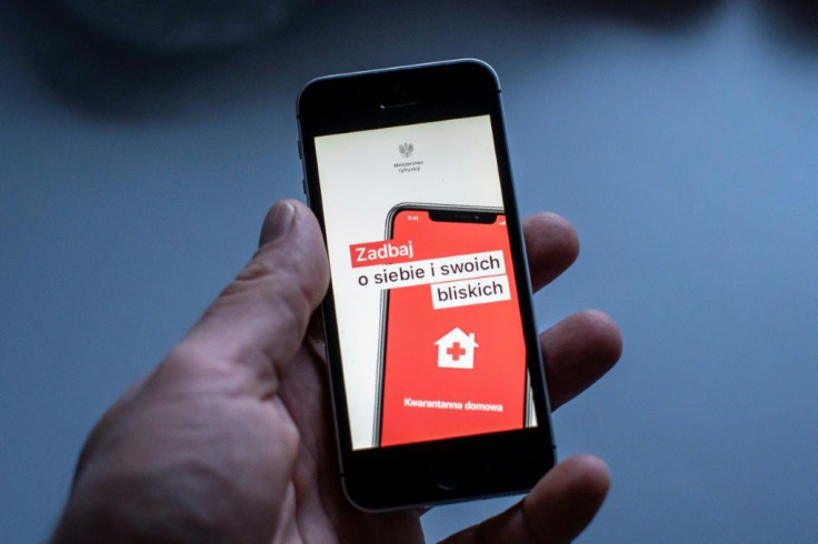 The Icon of a special aplication for people under coronavirus quarantine is seen on a smartphone in Warsaw, Poland