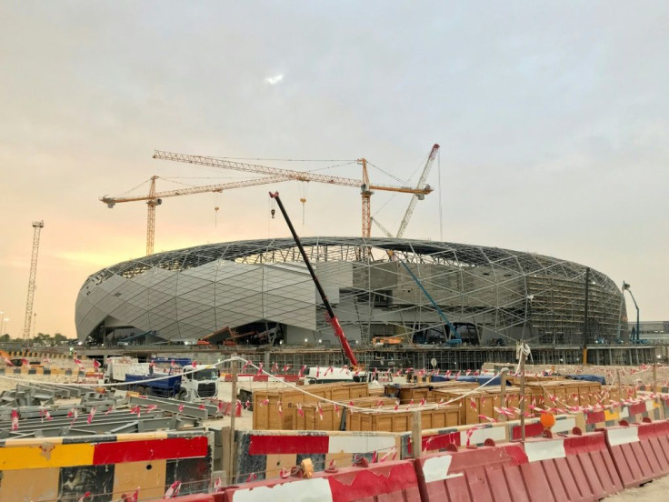 The Education City Stadium under constrution in Doha; one of many venues that have relied heavily on foreign labour