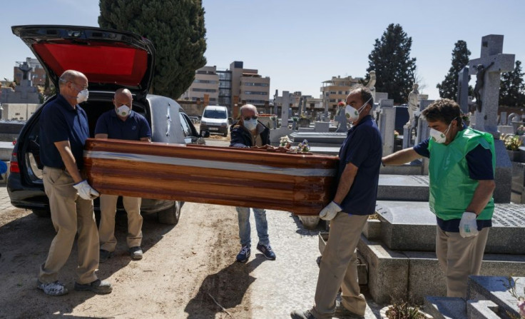 A burial in Spain, which along with Italy accounts for more than half of the world's coronavirus deaths