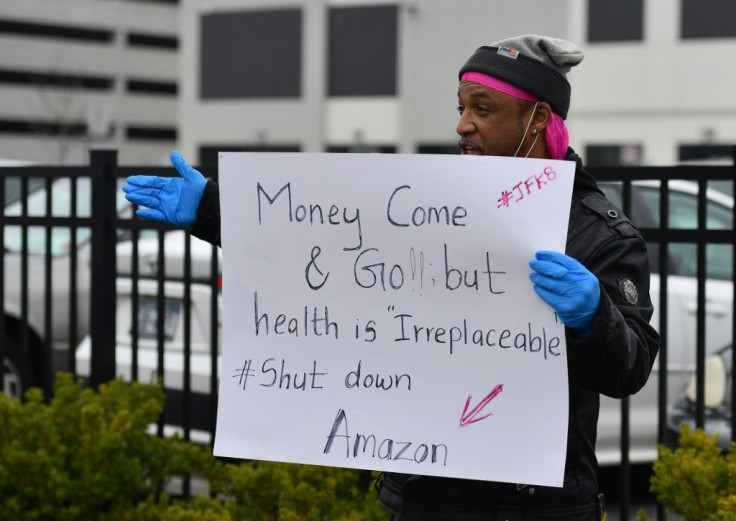 An estimated 50-60 Amazon workers walked out of a New York warehouse to demand that the facility be shut down and cleaned after one staffer tested positive for the coronavirus