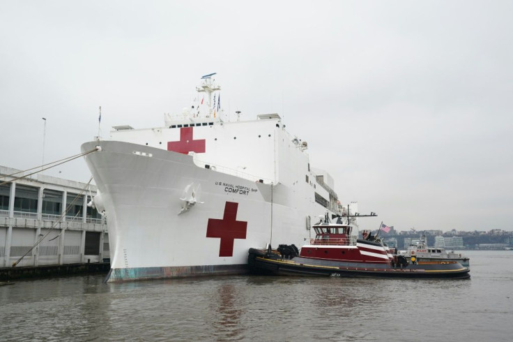 The US navy hospital ship Comfort arrived in New York to boost overwhelmed medical facilities