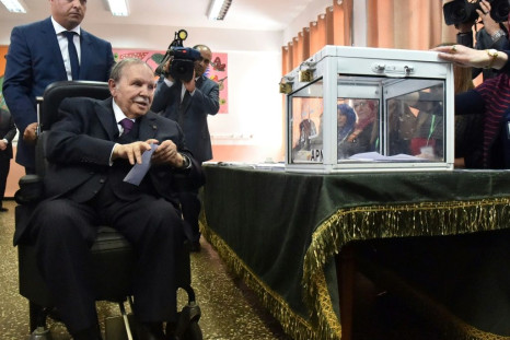 Algerian President Abdelaziz Bouteflika casting his ballot during parliamentary elections in 2017