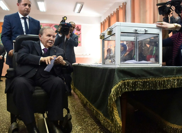 Algerian President Abdelaziz Bouteflika casting his ballot during parliamentary elections in 2017