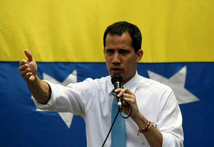 Venezuelan opposition leader Juan Guaido addresses supporters during a March 10, 2020 demonstration in Caracas