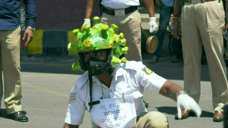 From traffic police dancing and donning coronavirus shaped helmets to painted horses, creative stunts by these Indian police say they are promoting safety and awareness about the coronavirus