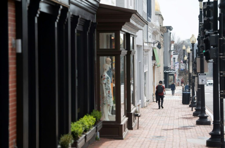 The normally bustling Georgetown neighborhood in Washington has turned into a ghost town as damage to the US economy builds