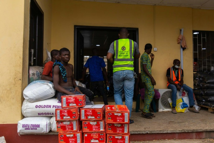 Food aid at a Lagos warehouse