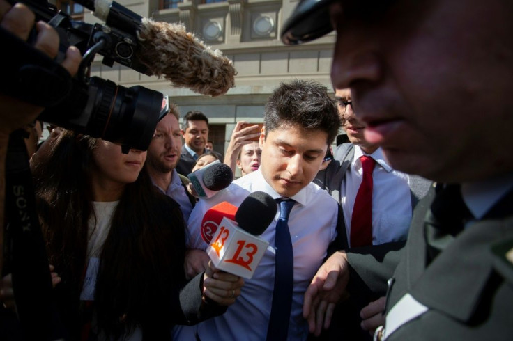 Chilean Nicolas Zepeda, suspect of the disappearance and possible murder of a Japanese student in December 2016 in the French city of Besancon, leaves Chile's Supreme Court after attending an extradition hearing, in Santiago, on March 5, 2020