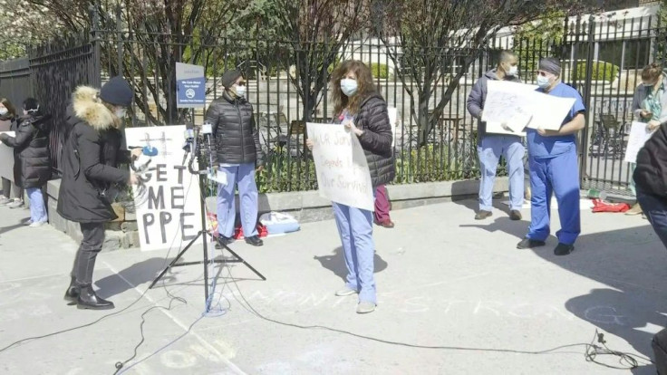 Coronavirus: Bronx nurses protest working conditions in New York