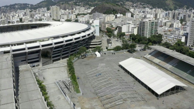 IMAGESDrone footage shows how a field hospital hoping to offer 400 beds is being set up in part of Rio de Janeiro's iconic Maracana stadium complex to aid health authorities in dealing with an increasing number of COVID-19 patients, as Brazil registers a