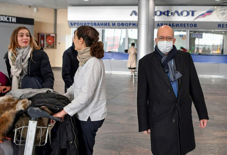 French Ambassador Pierre Levy said it was "not in the interests of the authorities to have foreigners floating around" as dozens of expats gathered for a repatriation flight to France for French and European nationals stuck in Russia