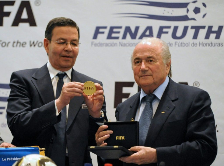 Rafael Callejas, shown here in 2011 with former FIFA president Sepp Blatter, pleaded guilty in FIFAgate