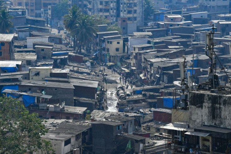 Social distancing is near impossible for the roughly one million people in the Dharavi slum in Mumbai