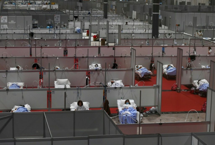The temporary hospital for COVID-19 patients at the Ifema convention and exhibition centre in Madrid