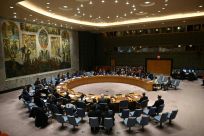 A view of a UN Security Council meeting in February 2020 before the coronavirus crisis forced such meetings to be held via videoconference