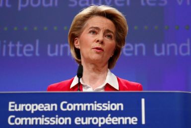European Commission President Ursula von der Leyen (pictured April 2, 2020) will hold an "orientation debate" with commissioners by videoconference, after some EU countries announced they were already planning to relax measures