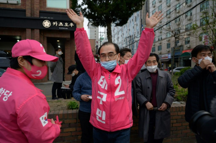 Thae Yong Ho is campaigning for the Gangnam constituency in the South Korean capital Seoul