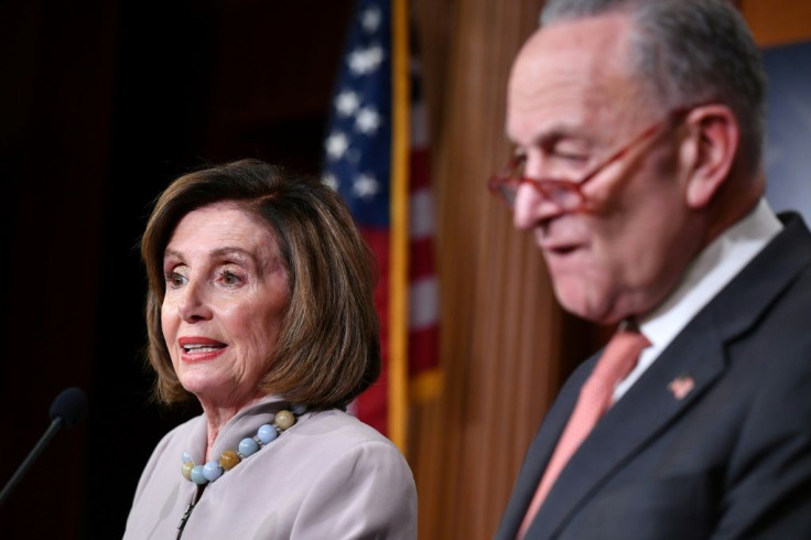 House Speaker Nancy Pelosi, (D-CA), and Senator Chuck Schumer(D-NY), pictured here at a press conference February 11, 2020, are calling for $500 billion in additional emergency coronavirus funding, double what the White House asked for