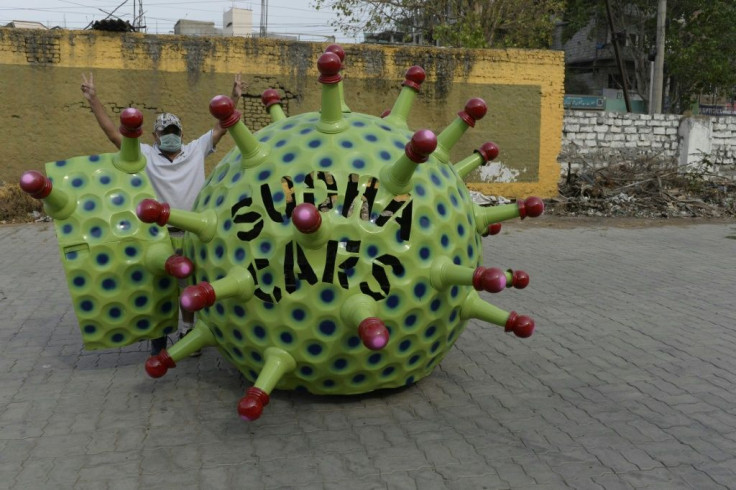 Inventor Sudhakar Yadav has been taking his coronavirus-themed car for a spin in Hyderabad to remind fellow citizens of the dangers of COVID-19