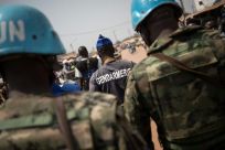 UN peacekeeping police on patrol in the Central African Republic in January 2020