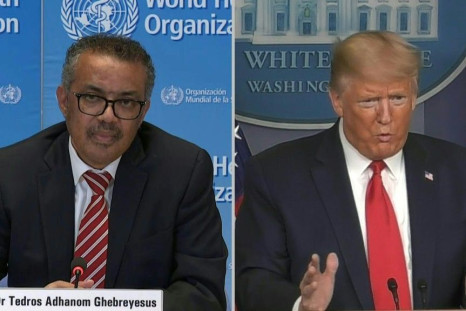 US president Donald Trump and WHO chief Tedros Adhanom Ghebreyesus disagree over alleged 'politicising' of the COVID-19 pandemic
