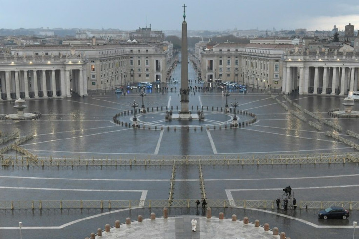 Saint Peter's square on March 27, as the pope arrived to preside over a moment of prayer