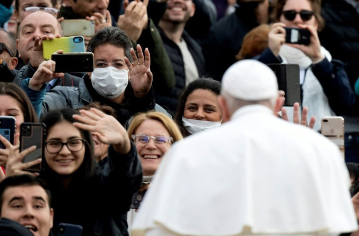 Pope Francis was still seeing mass weekly audiences at Saint Peter's square on February 26