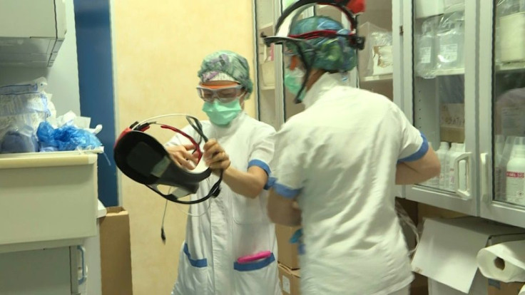 At the COVID-19 Hospital Policlinico di Tor Vergata in Rome, nurses and doctors are at war against the novel coronavirus, gearing up before entering the intensive care unit.