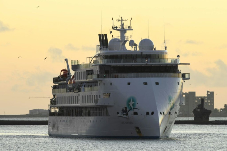 The Greg Mortimer arrives at Montevideo's port after being stranded off the coast of Uruguay for two weeks