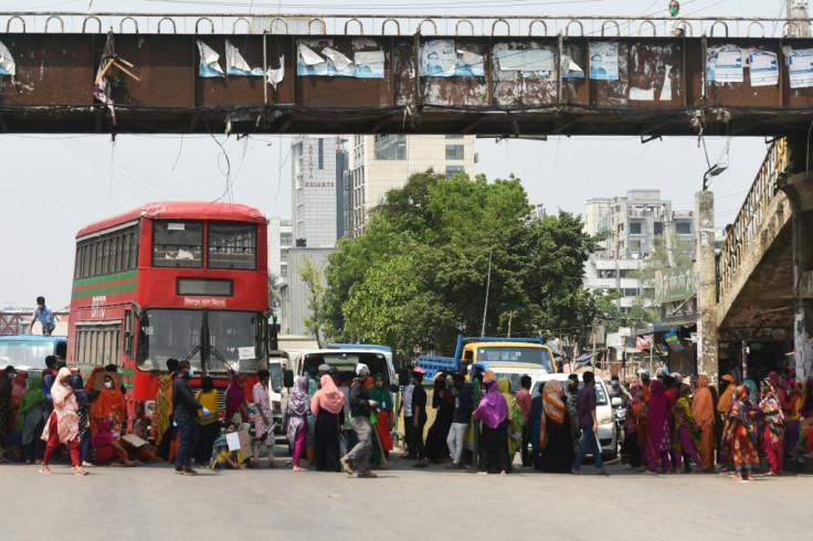 Garment workers protested on Monday, saying factories had not paid them since companies cancelled their orders