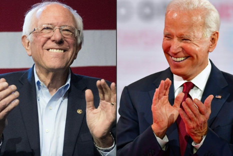 Former White House hopeful Senator Bernie Sanders (left) has endorsed his onetime rival Joe Biden for the Democratic Party's presidential nomination