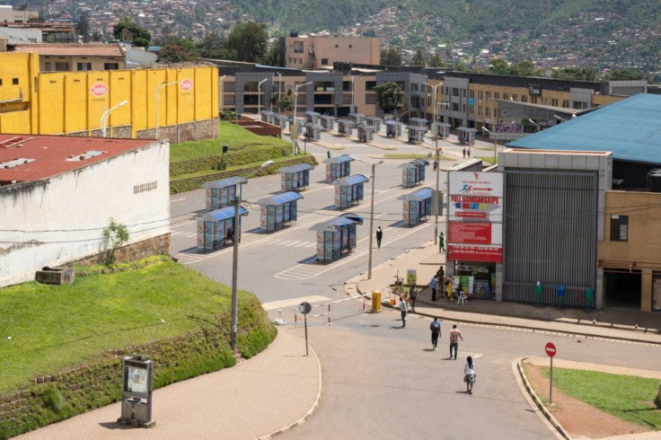 Empty: The bus station in the Rwandan capital Kigali after the government imposed a travel ban