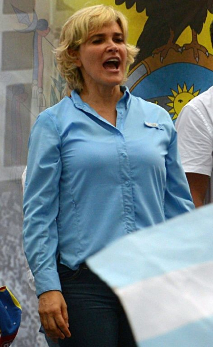 Guayaquil Mayor Cynthia Viteri, seen here taking part in a march for peace in the midst of Ecuador's deadly fuel riots in October 2019