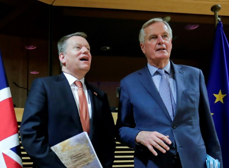 A joint statement following a call between EU negotiator Michel Barnier (R, pictured March 2020) and UK counterpart David Frost made no mention of postponing the end of Britain's transition out of the bloc beyond December 31, 2020