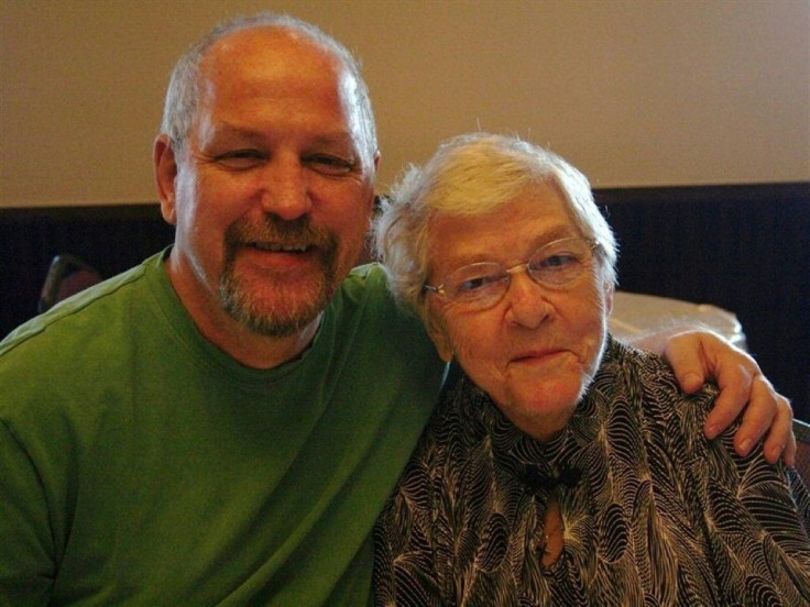 Connie Wheeland, 87, pictured here with her son Peter, was a resident at the Herron nursing home before her transfer to hospital where she was diagnosed with COVID-19