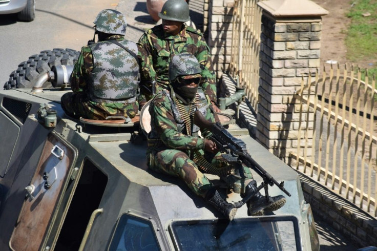 Members of the Lesotho Defence Force patrol the capital Maseru