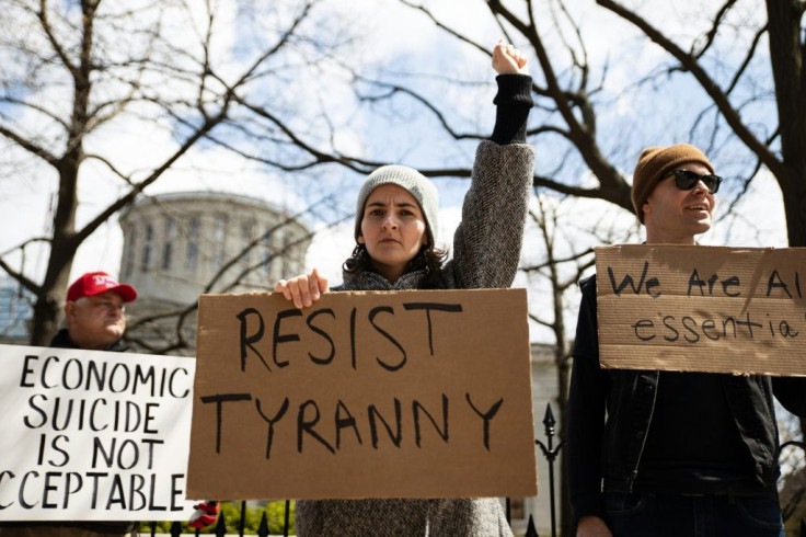 Columbus, Ohio was one of several US cities that saw protests against lockdown restrictions