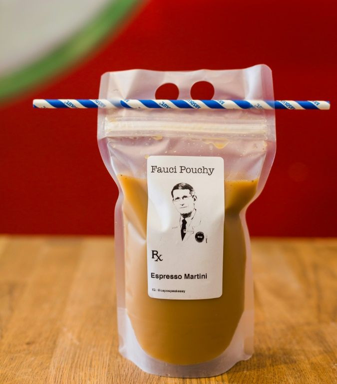 The "Fauci Pouchy" cocktail is one of the offerings at Washington speakeasy Capo -- it's being sold for takeout during the virus lockdown