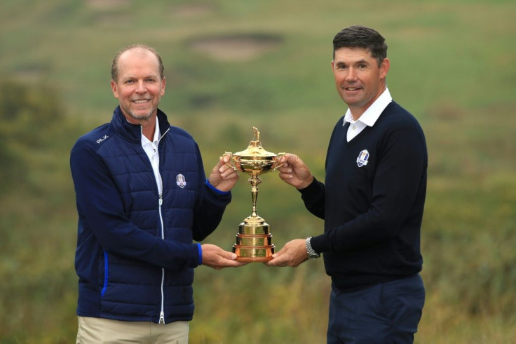 US captain Steve Stricker (L) and Europe skipper Padraig Harrington (R) could battle for the Ryder Cup before empty galleries
