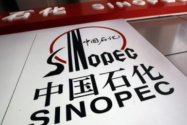 The Sinopec logo is seen at a gas station