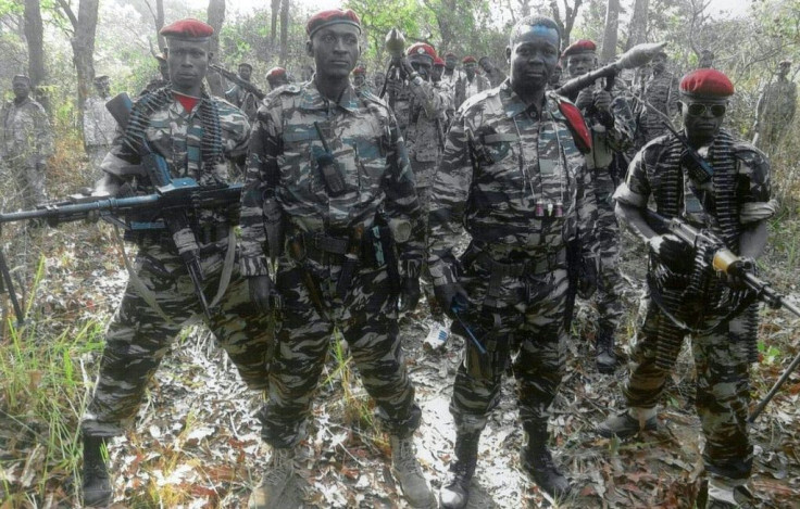 FDPC leader Abdoulaye Miskine(2R, pictured with his fighters in a photo released in 2013 by the FDPC) has been hit with UN sanctions which include an asset freeze and travel ban