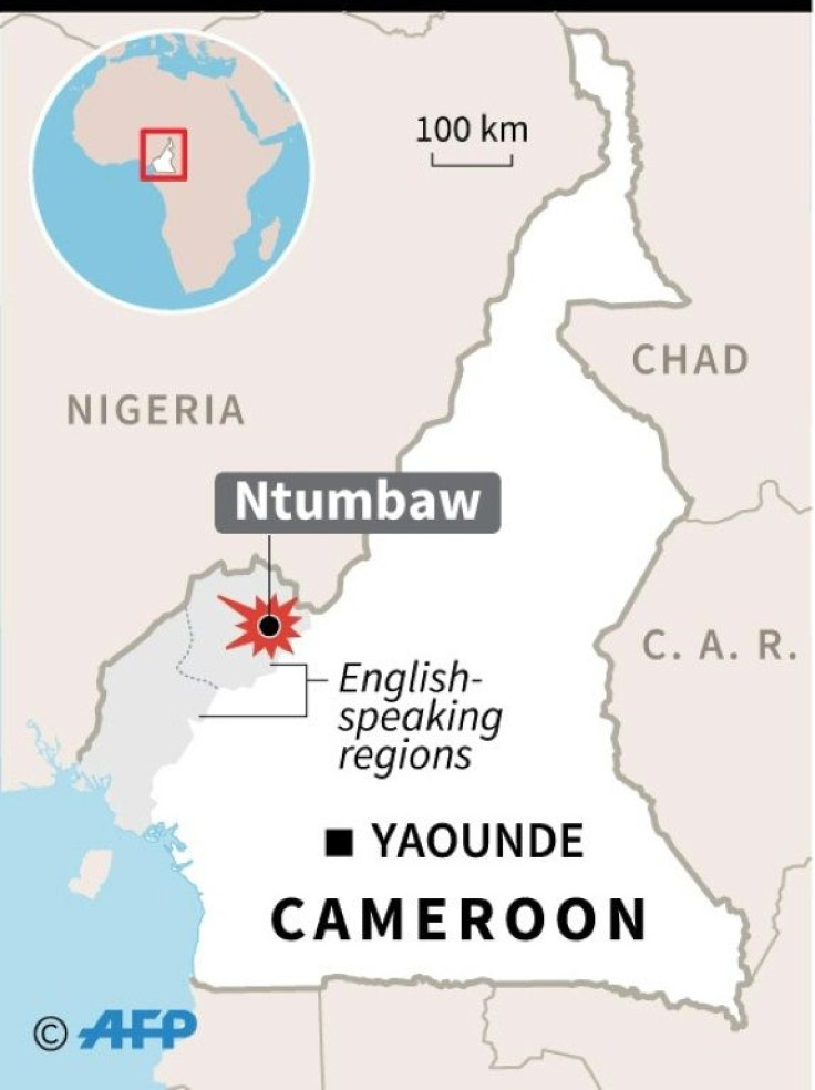 A map locating the village of Ntumbo, also known as Ntumbaw, where the massacre took place