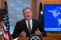 US Secretary of State Mike Pompeo addresses reporters at the State Department