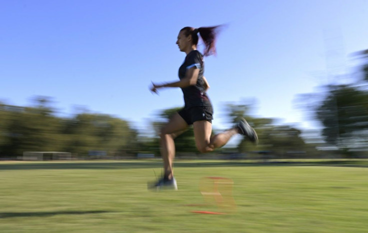 Mara Gomez trains with her team Villa San Carlos in La Plata, Argentina, on February 14, 2020